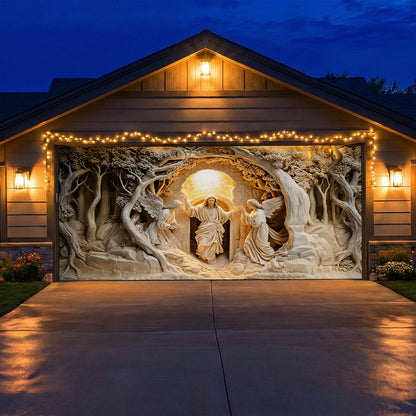 Christian Easter Garage Door Banner Decoration - The Risen Moment