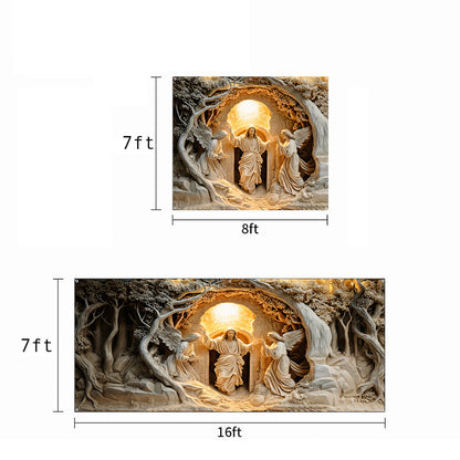 Christian Easter Garage Door Banner Decoration - The Risen Moment