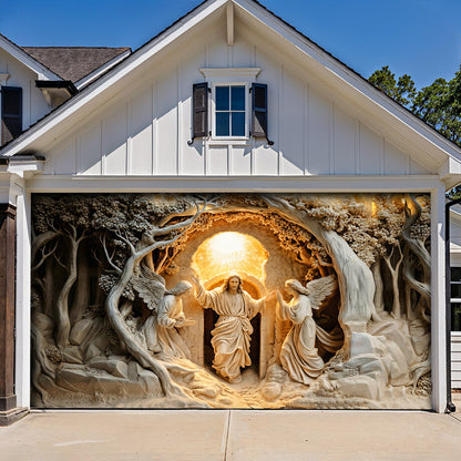 Christian Easter Garage Door Banner Decoration - The Risen Moment