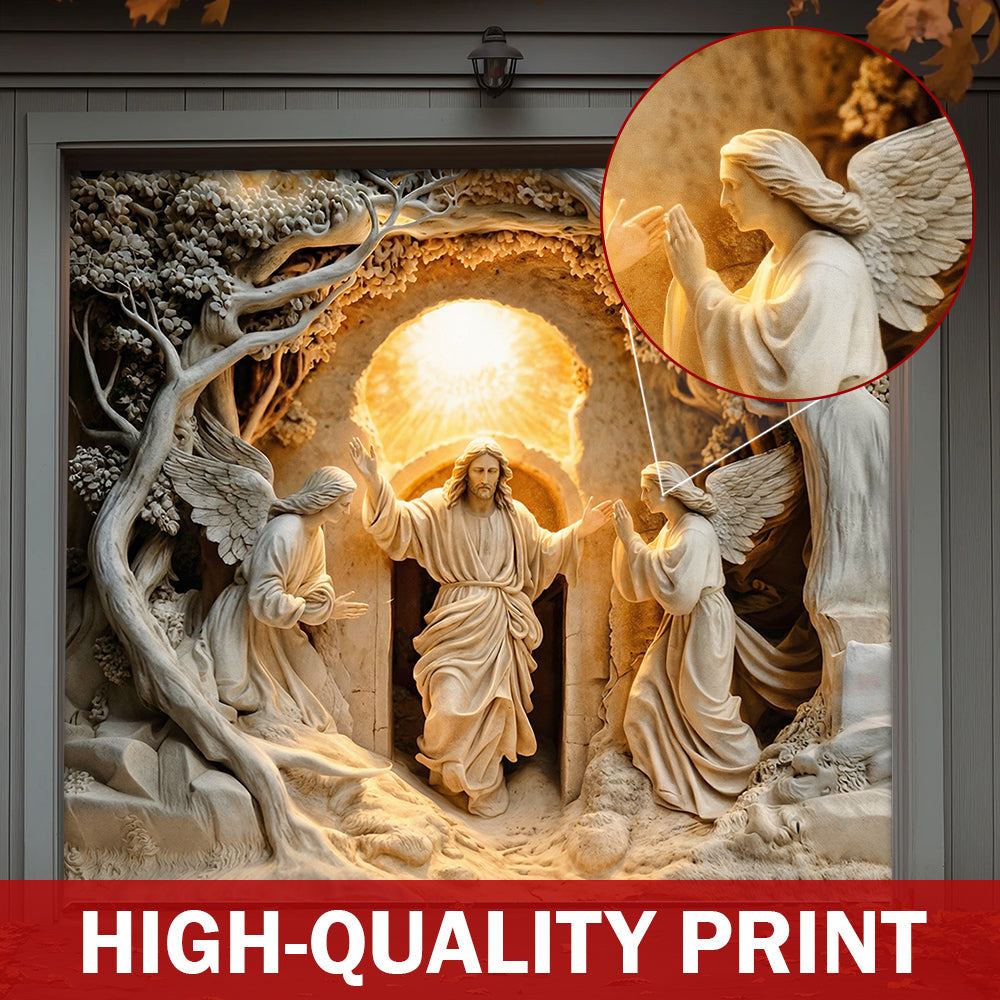 Christian Easter Garage Door Banner Decoration - The Risen Moment