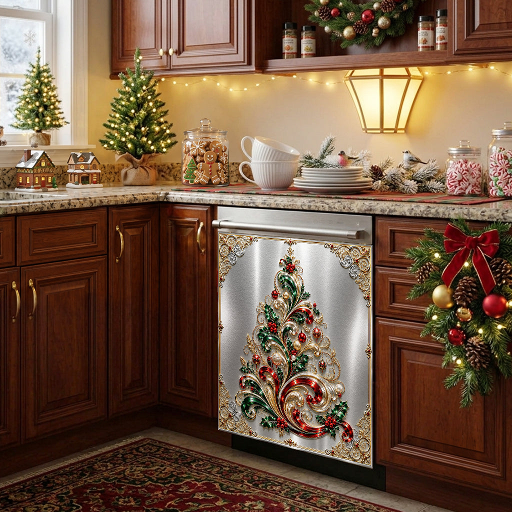 Christmas Magnetic Dishwasher Jeweled Christmas Tree