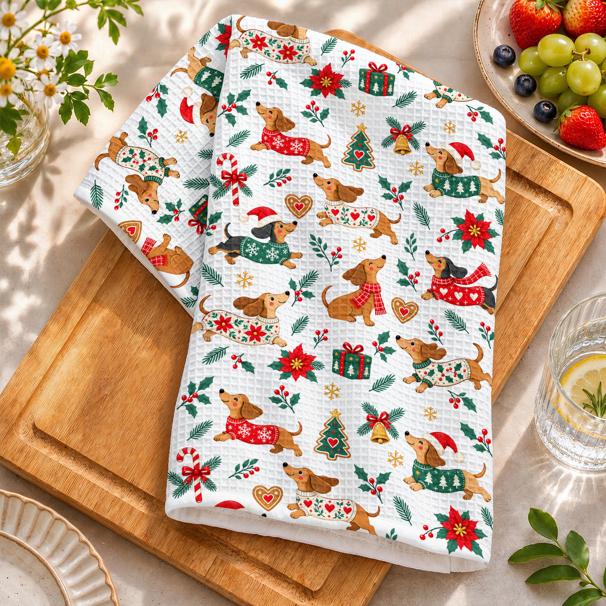 Dachshund Lover Kitchen Towel Jolly Doxie