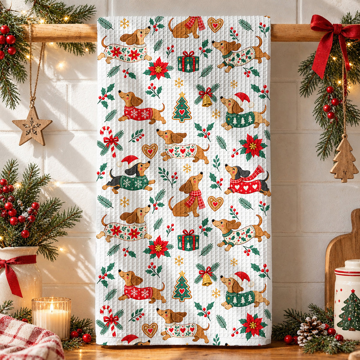 Dachshund Lover Kitchen Towel Jolly Doxie