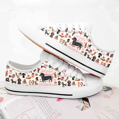 Dachshund Women's Low Top Shoes Just A Girl Who Loves Dachshunds