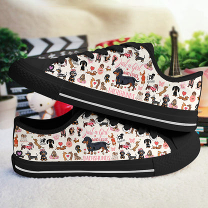 Dachshund Women's Low Top Shoes Just A Girl Who Loves Dachshunds