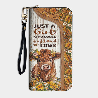Highland Cow Leather Wallet Just A Girl Who Loves Highland Cows