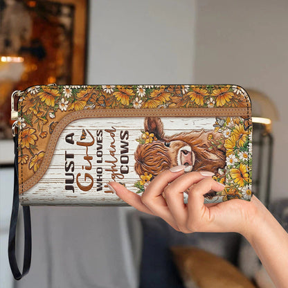 Highland Cow Leather Wallet Just A Girl Who Loves Highland Cows