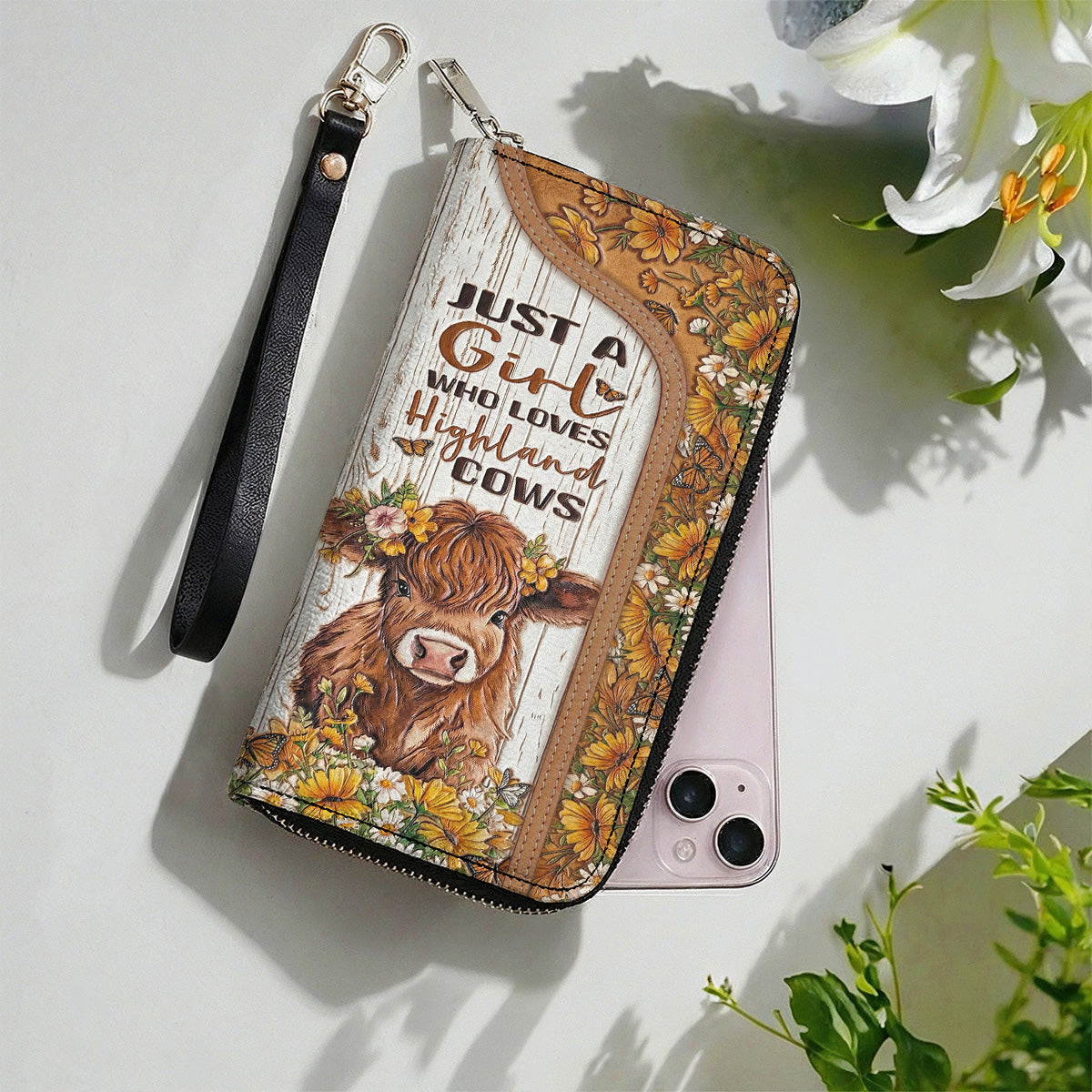 Highland Cow Leather Wallet Just A Girl Who Loves Highland Cows