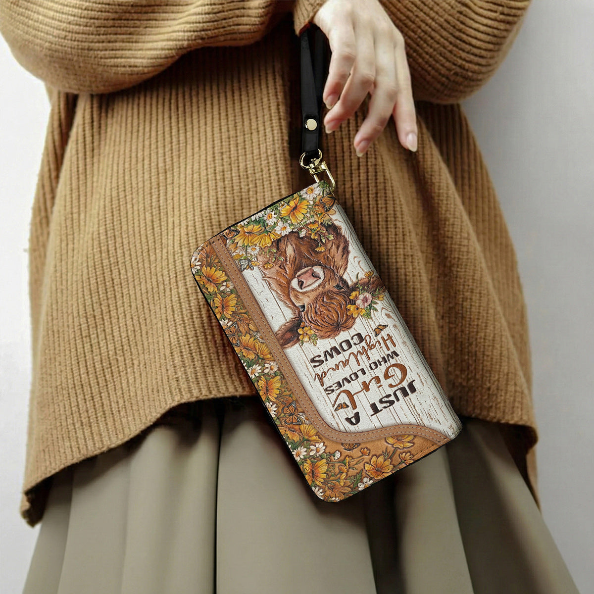 Highland Cow Leather Wallet Just A Girl Who Loves Highland Cows