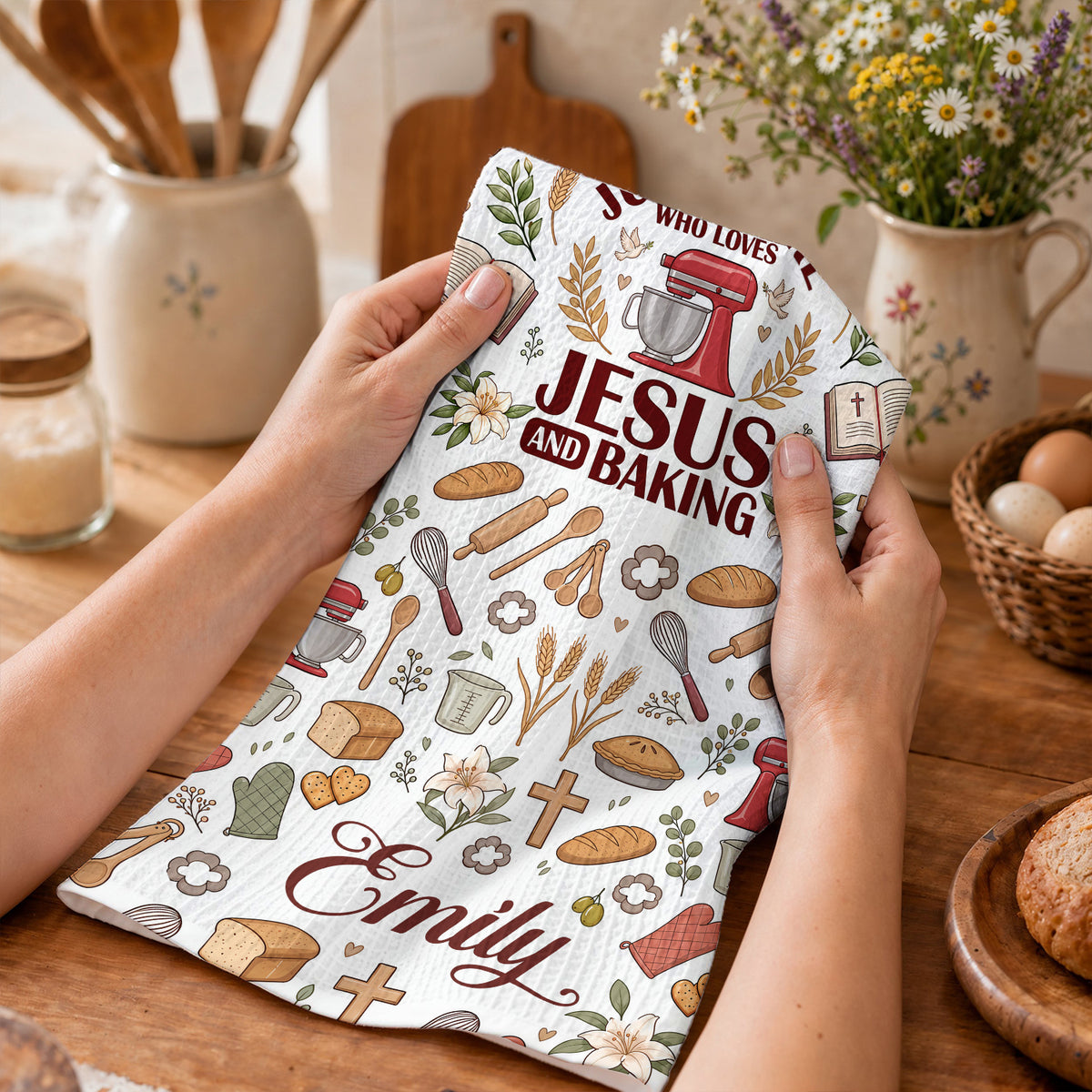 Baking Kitchen Towel Just A Girl Who Loves Jesus and Baking