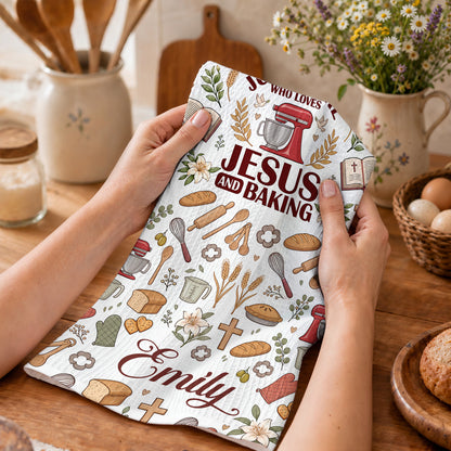 Baking Kitchen Towel Just A Girl Who Loves Jesus and Baking