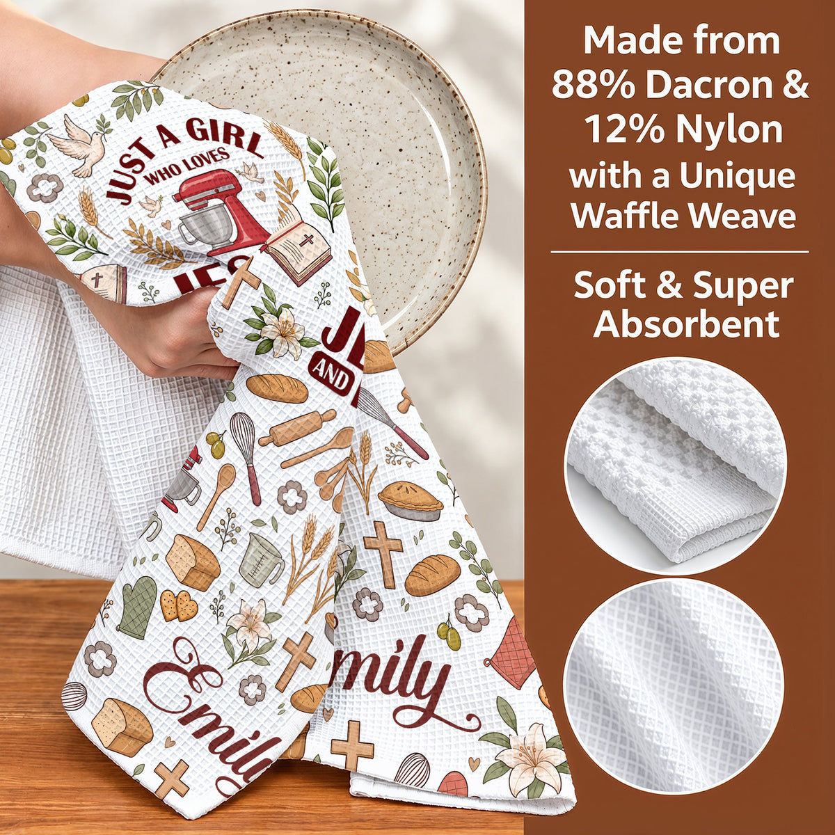 Baking Kitchen Towel Just A Girl Who Loves Jesus and Baking