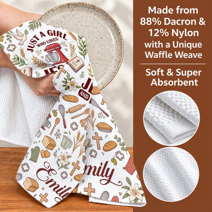 Baking Kitchen Towel Just A Girl Who Loves Jesus and Baking