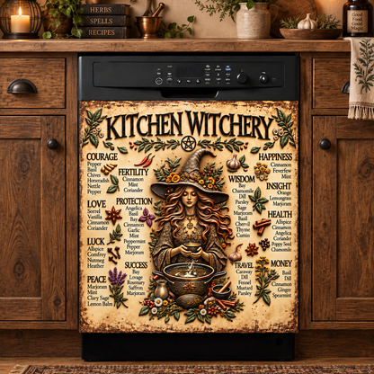 Witch Magnetic Dishwasher Cover Kitchen Witchery
