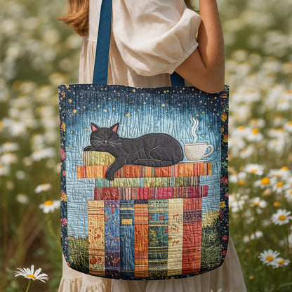 Book Lover Canvas Tote Bag Lazy Cat Book