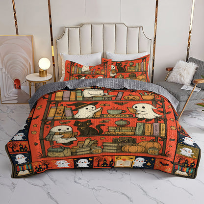Book Lover All Season Quilt 3-Piece Set Library Ghost