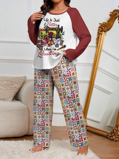 Sewing Lover Raglan Lounge Pajamas Life Is Just Better When I'm Quilting