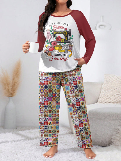 Sewing Lover Raglan Lounge Pajamas Life Is Just Better When I'm Sewing