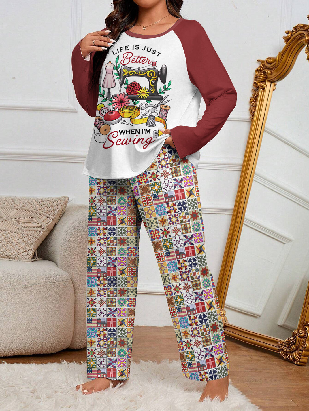 Sewing Lover Raglan Lounge Pajamas Life Is Just Better When I'm Sewing