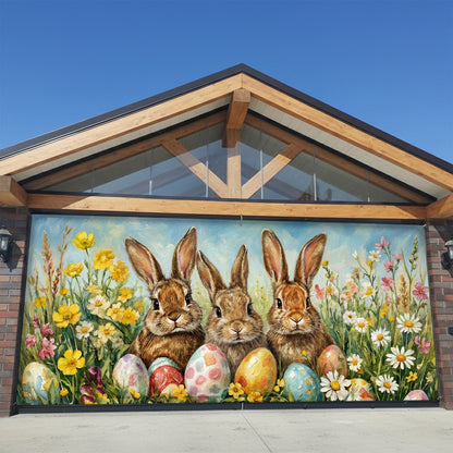 Easter Garage Door Banner Decoration - Little Hoppers