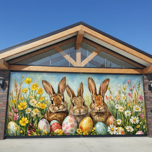 Easter Garage Door Banner Decoration - Little Hoppers