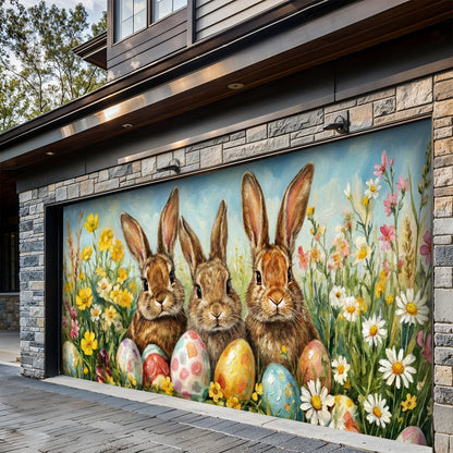 Easter Garage Door Banner Decoration - Little Hoppers