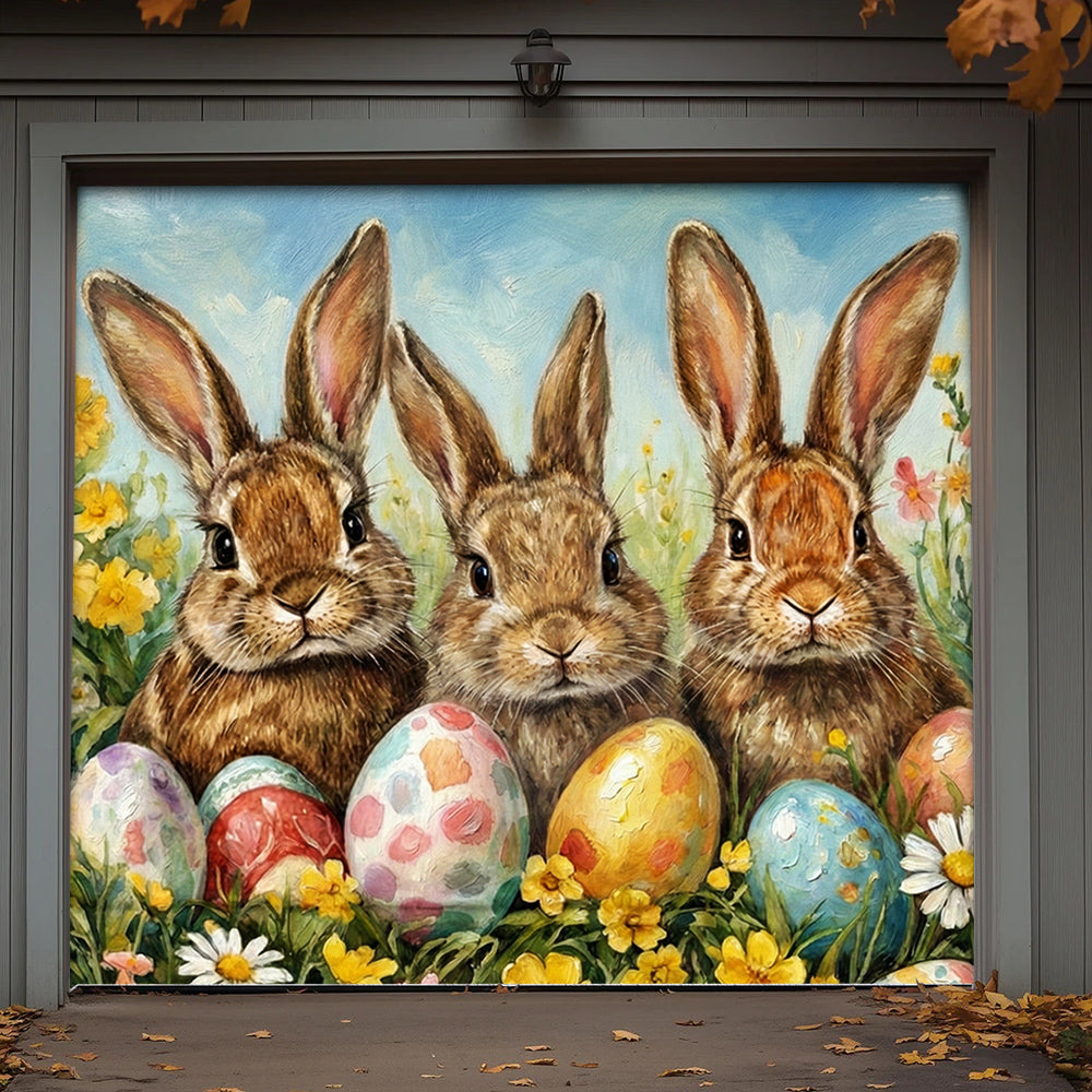 Easter Garage Door Banner Decoration - Little Hoppers