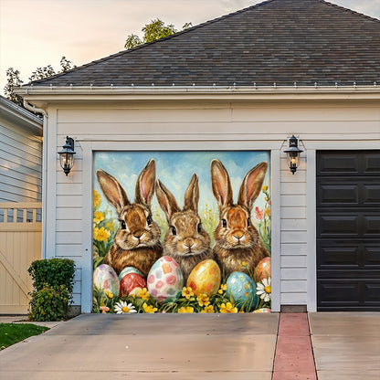 Easter Garage Door Banner Decoration - Little Hoppers