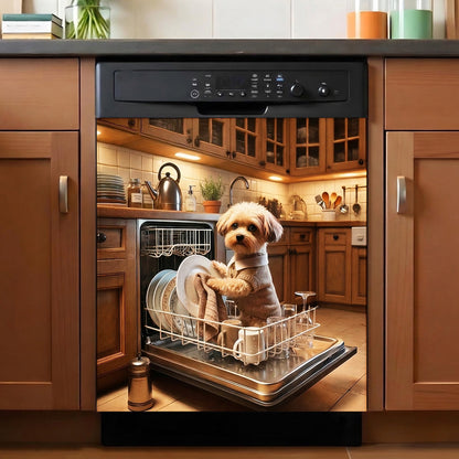 Dog Lover Magnetic Dishwasher Cover The Little Helper