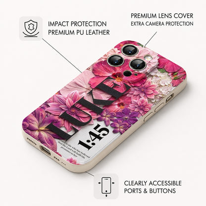 God Leather Phone Case Luke 1:45