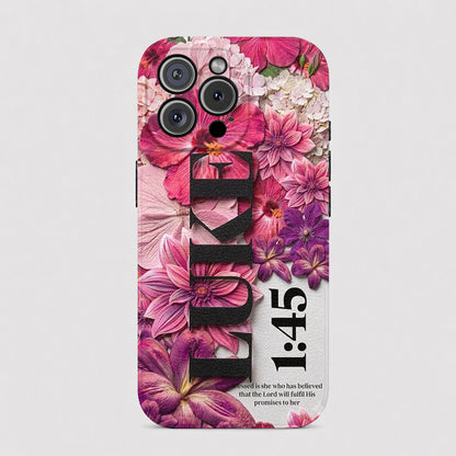 God Leather Phone Case Luke 1:45
