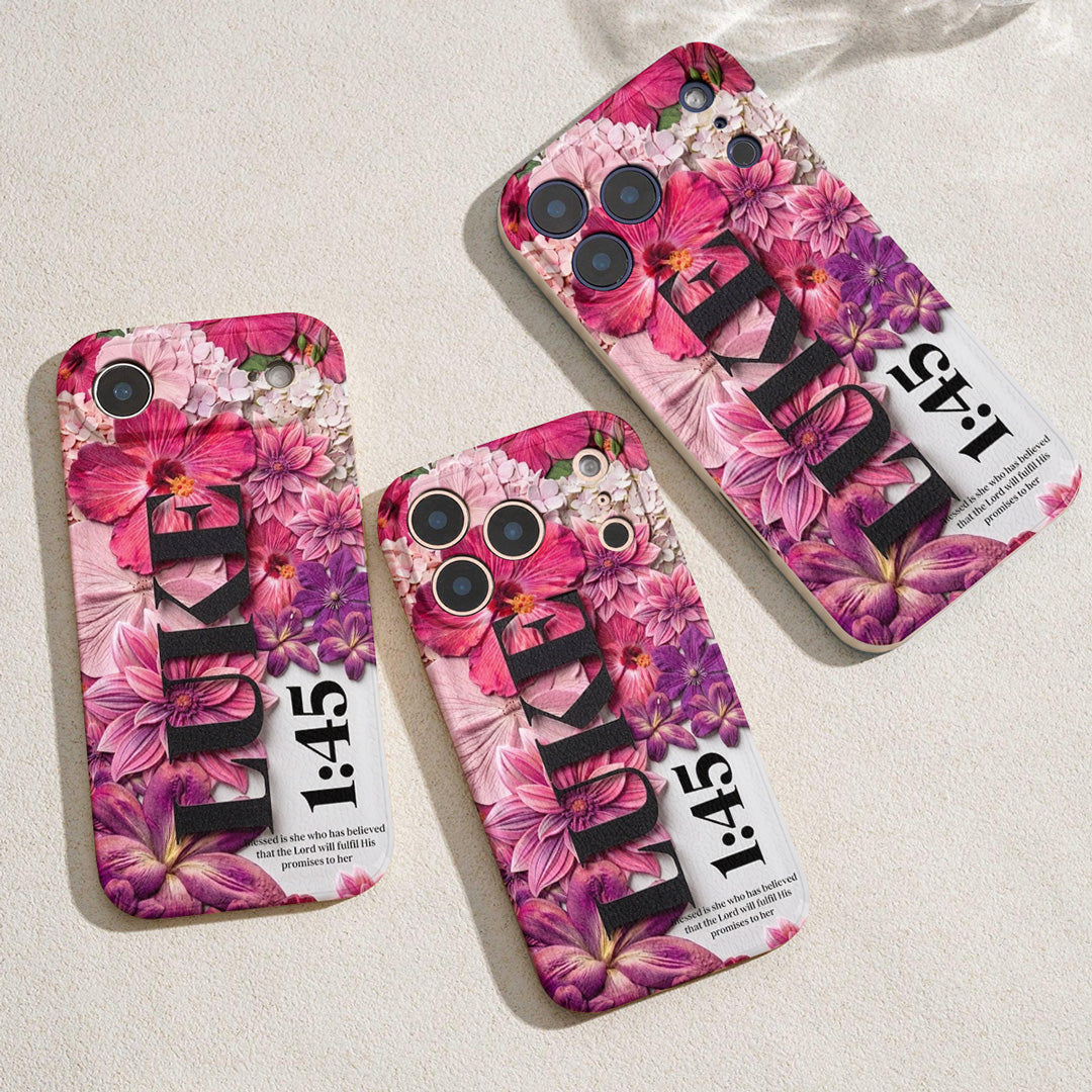 God Leather Phone Case Luke 1:45