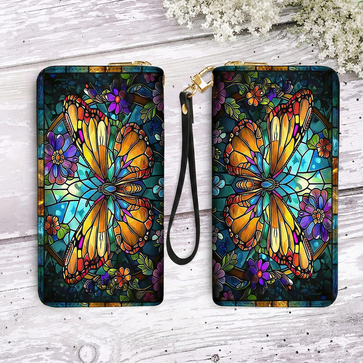 Butterfly Leather Wallet Luminous Wings