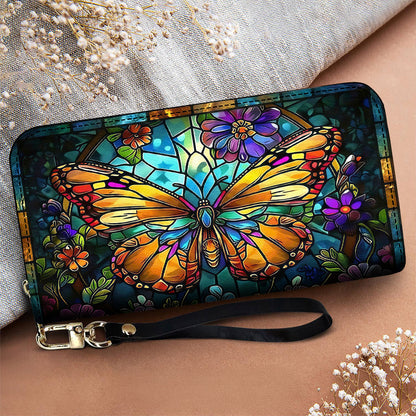 Butterfly Leather Wallet Luminous Wings