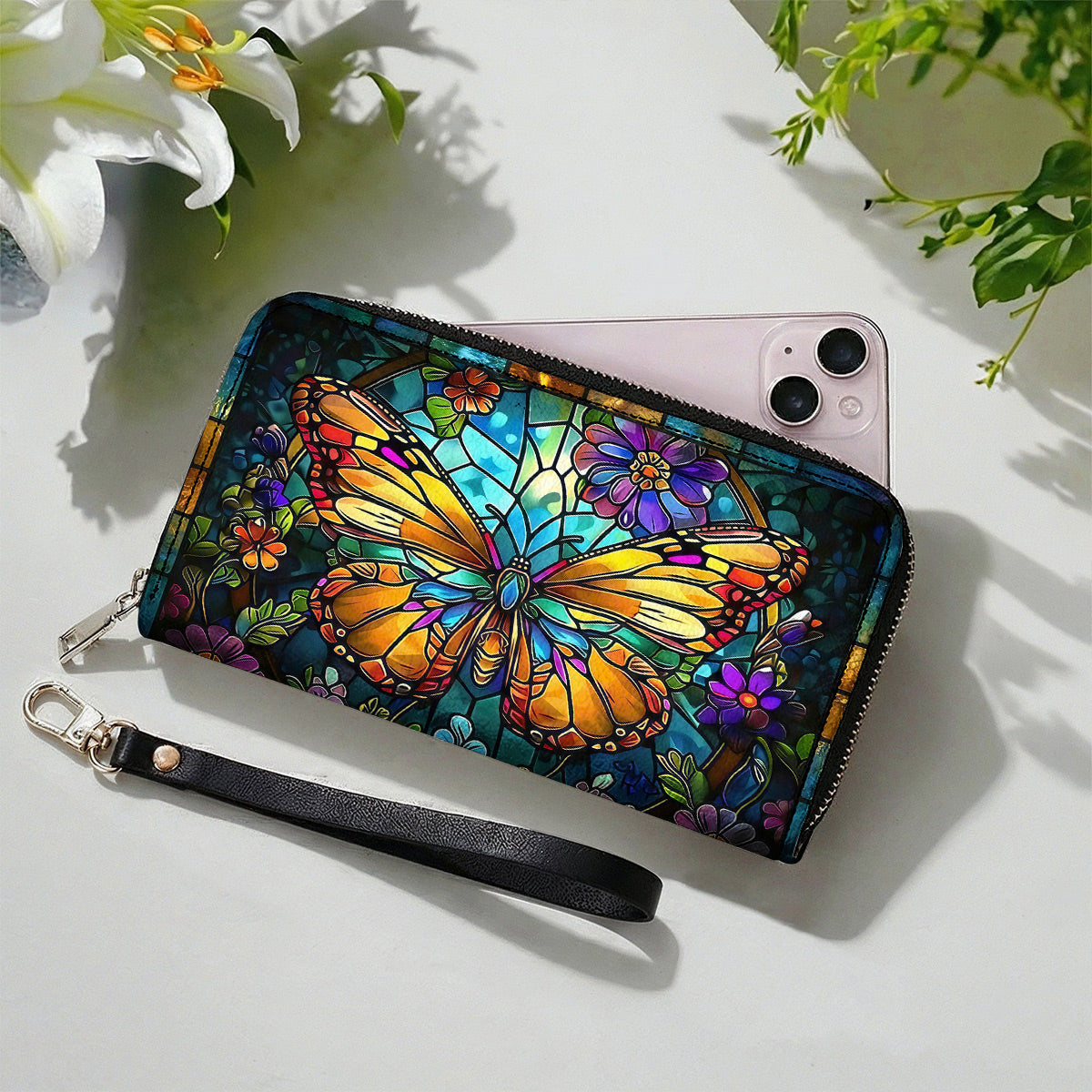 Butterfly Leather Wallet Luminous Wings