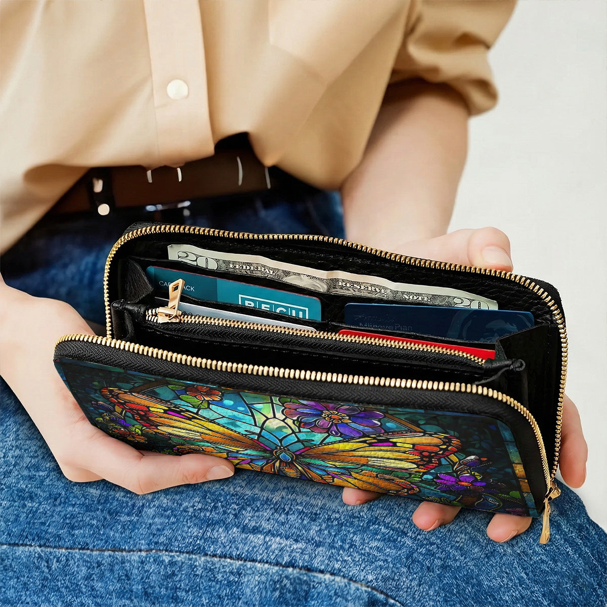 Butterfly Leather Wallet Luminous Wings