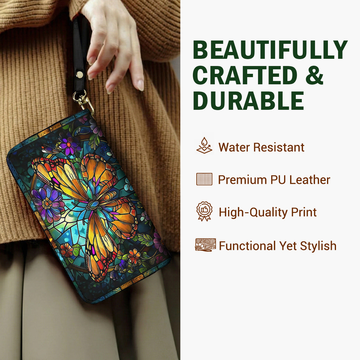 Butterfly Leather Wallet Luminous Wings
