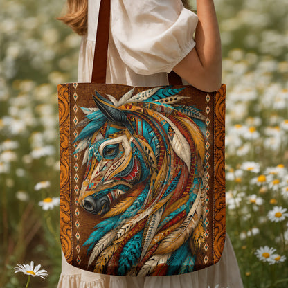 Horse Lover Canvas Tote Bag Majestic Wild Spirit
