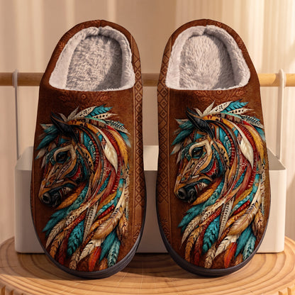 Horse Lover Fleece Lined Slippers Majestic Wild Spirit