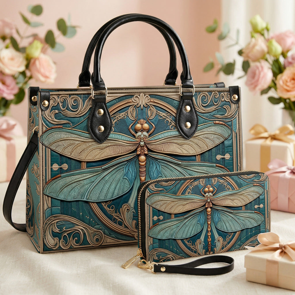 Dragonfly Handbag & Wallet Set 2D Print The Meadow’s Muse