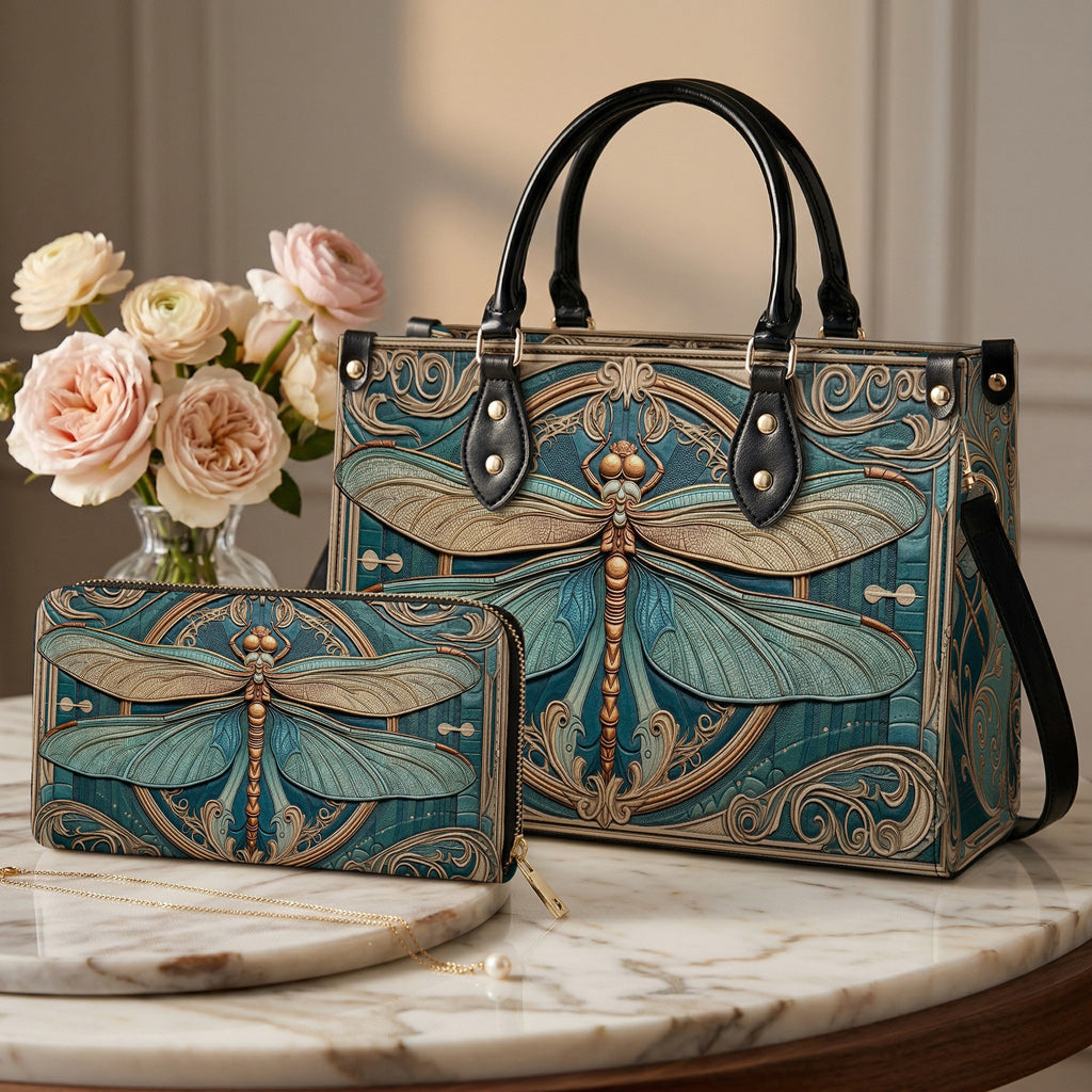 Dragonfly Handbag & Wallet Set 2D Print The Meadow’s Muse