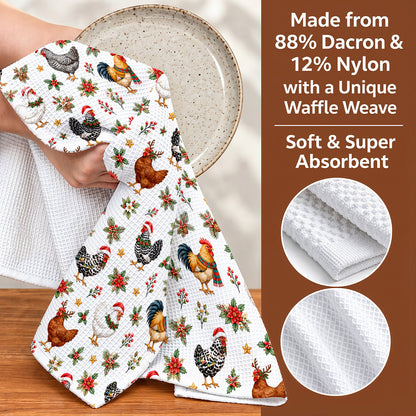 Chicken Lover Kitchen Towel Merry Chickmas