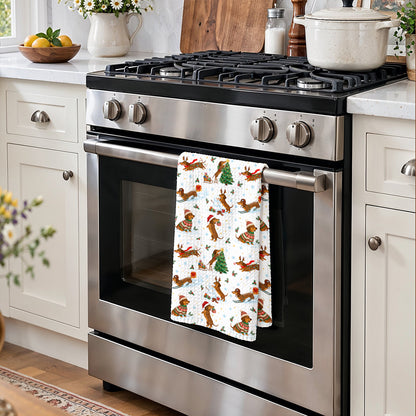 Dachshund Lover Kitchen Towel Merry Little Doxies