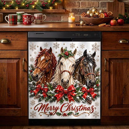 Horse Lover Magnetic Dishwasher Cover Merry Horsemas