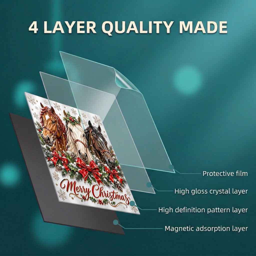 Horse Lover Magnetic Dishwasher Cover Merry Horsemas