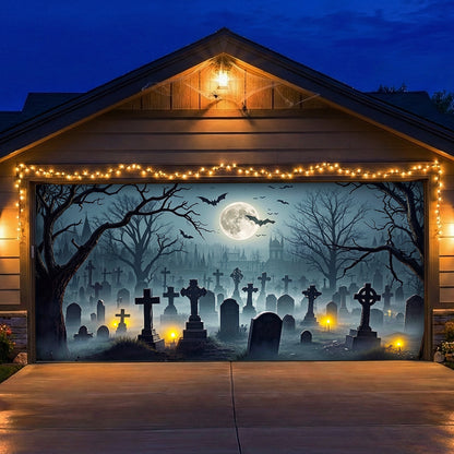 Halloween Garage Door Banner Decoration Midnight In The Hallows