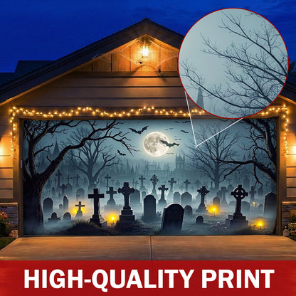 Halloween Garage Door Banner Decoration Midnight In The Hallows