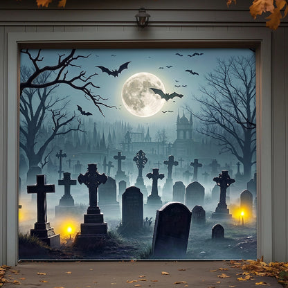 Halloween Garage Door Banner Decoration Midnight In The Hallows