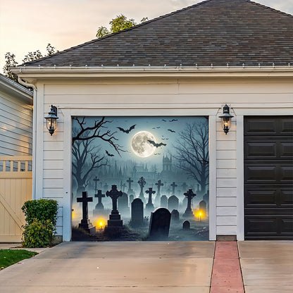 Halloween Garage Door Banner Decoration Midnight In The Hallows