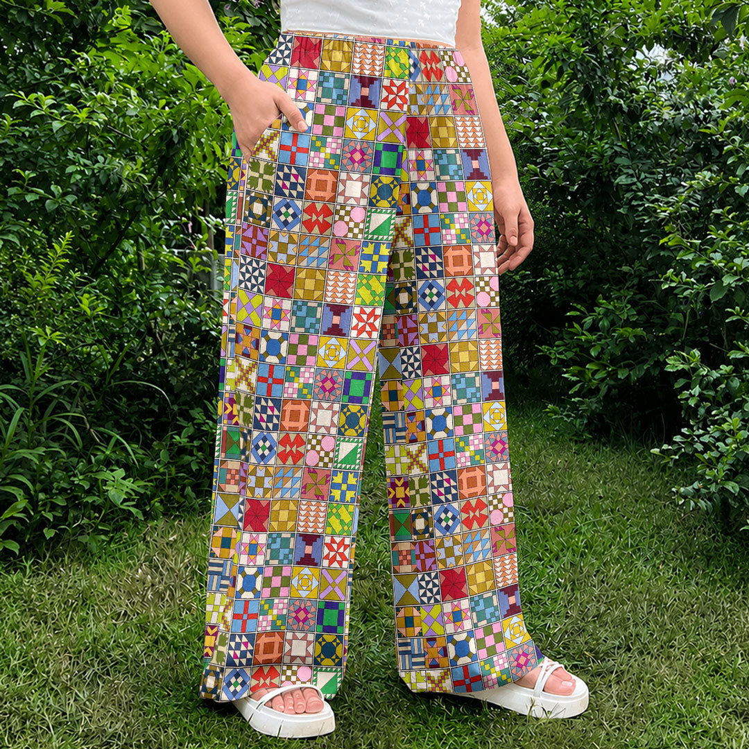Sewing Lover Lounge Pants Modern Quilt Blocks